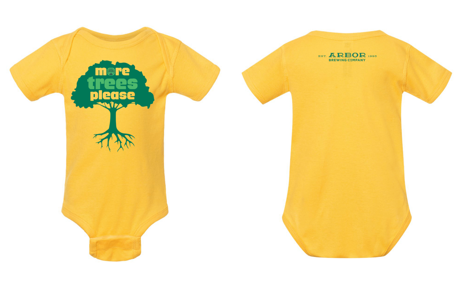 Baby Onesie MORE TREES PLEASE Arbor Brewing Company Arbor 